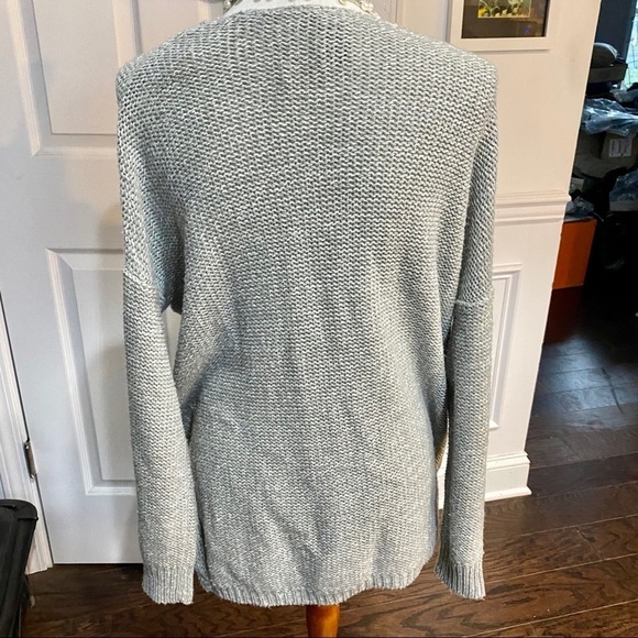 Quinn Gray Faux Wrap Sweater Medium - Picture 3 of 5